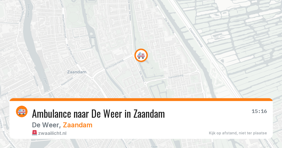 Ambulance naar De Weer in Zaandam — 16 mrt 2026