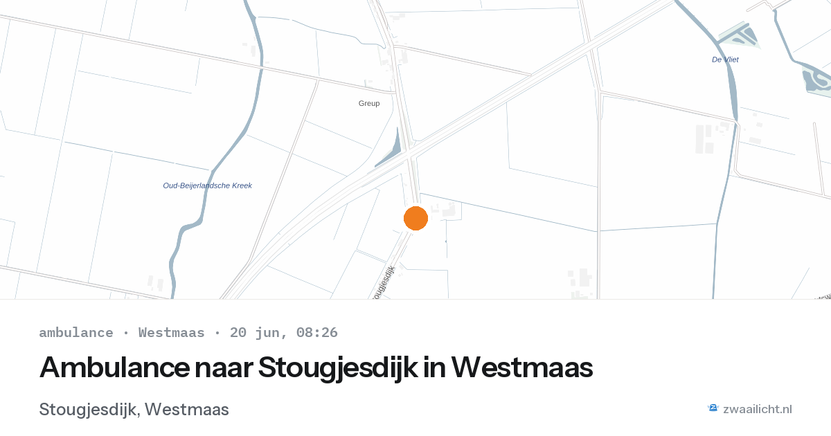 Ambulance naar Stougjesdijk in Westmaas — 20 jun 2026