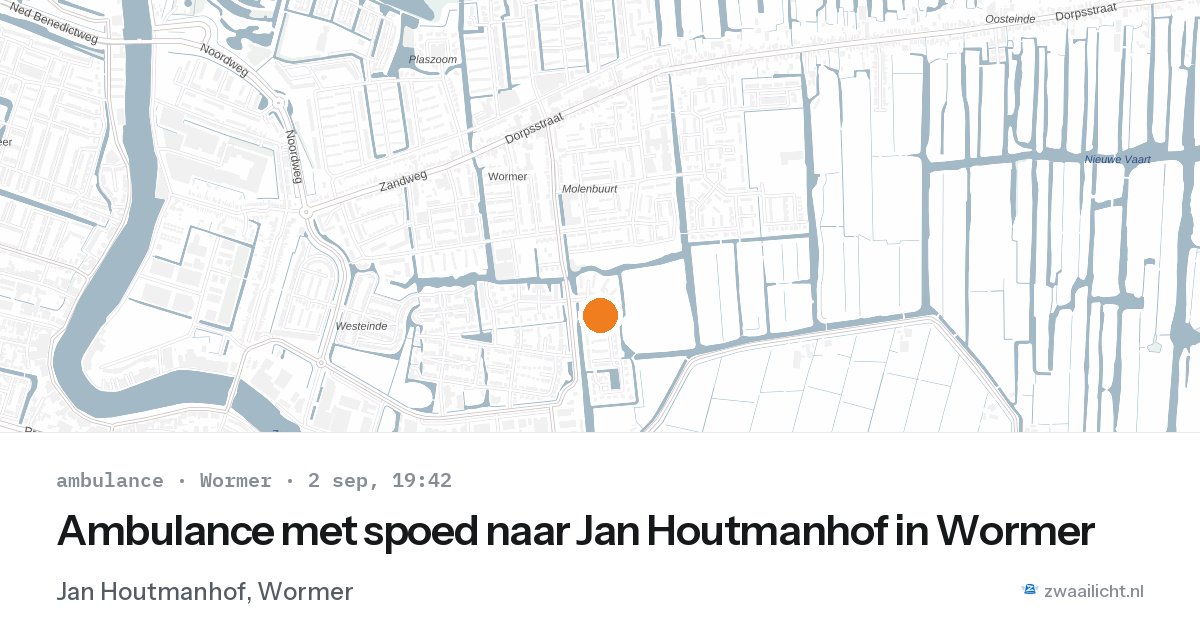 Ambulance met spoed naar Jan Houtmanhof in Wormer — 2 sep 2026