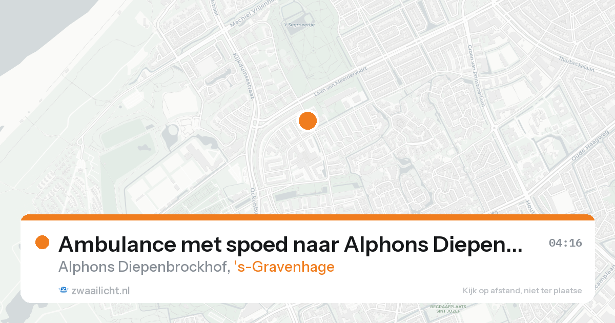 Ambulance met spoed naar Alphons Diepenbrockhof in 's-Gravenhage — 8 feb 2026