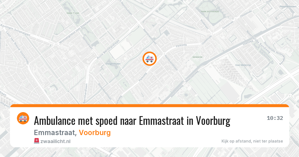 Ambulance met spoed naar Emmastraat in Voorburg — 2 aug 2026