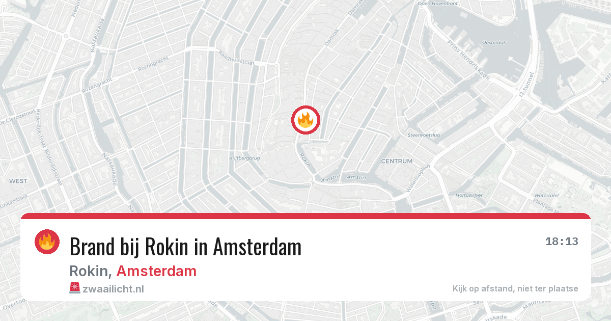 Brand bij Rokin in Amsterdam — 17 mei 2026