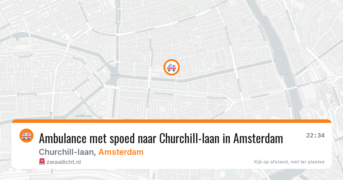 Ambulance met spoed naar Churchill-laan in Amsterdam — 12 aug 2026