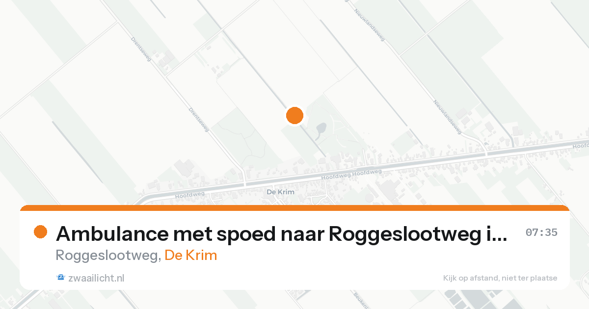 Ambulance met spoed naar Roggeslootweg in De Krim — 14 aug 2026