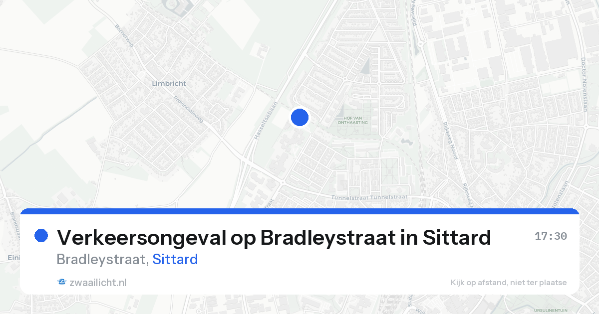 Verkeersongeval op Bradleystraat in Sittard — 11 aug 2026
