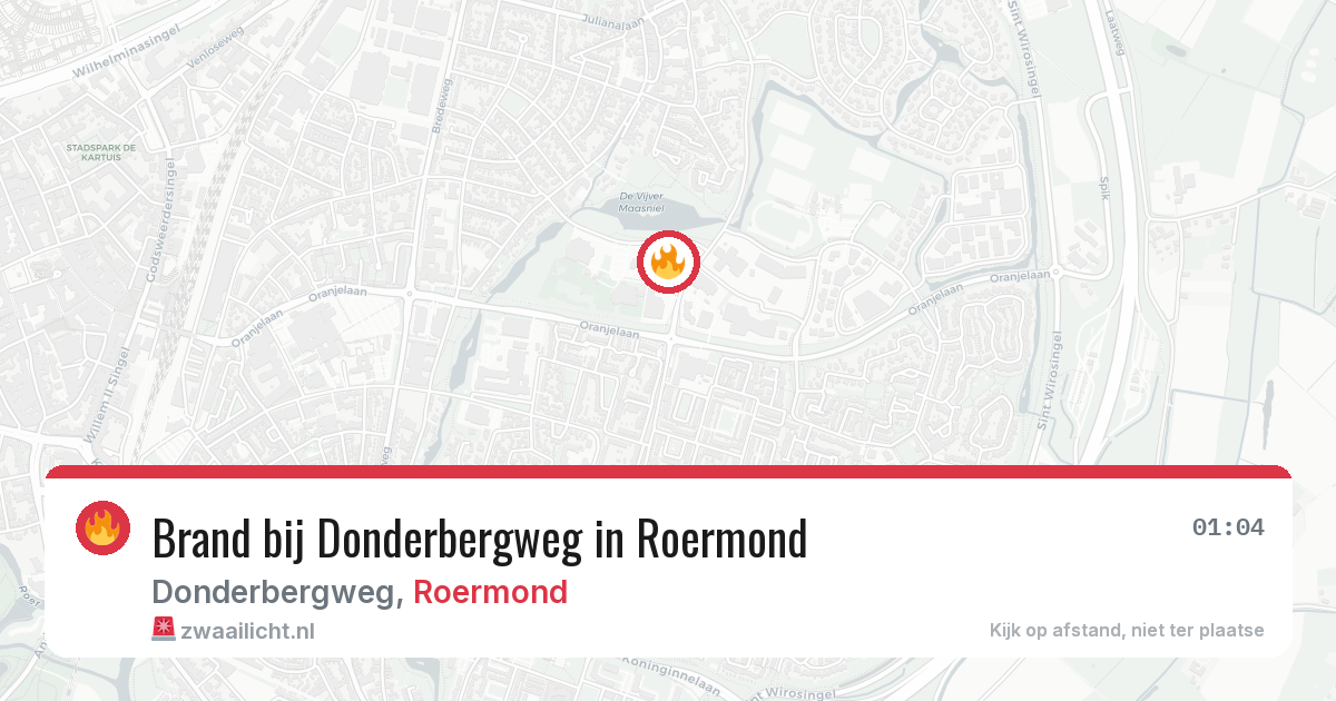 Brand bij Donderbergweg in Roermond — 18 jun 2026
