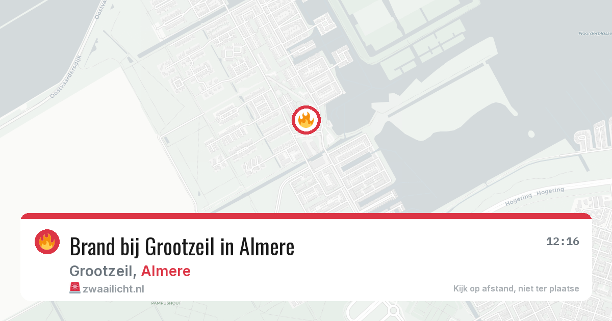 Brand bij Grootzeil in Almere — 28 jun 2026