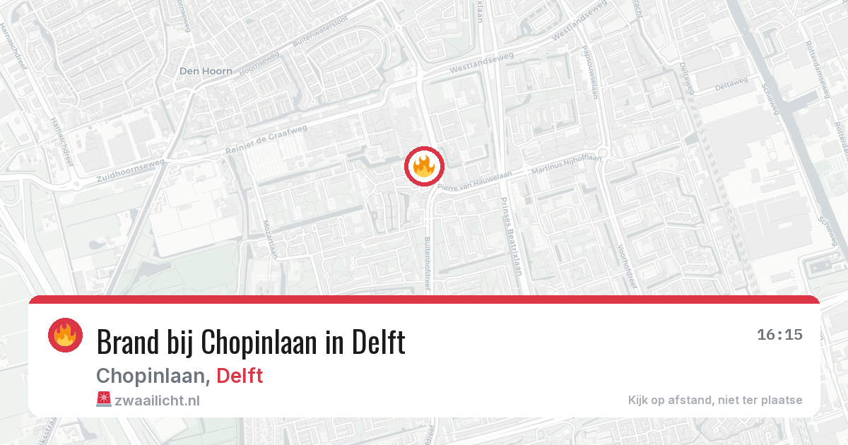 Brand bij Chopinlaan in Delft — 20 mrt 2026