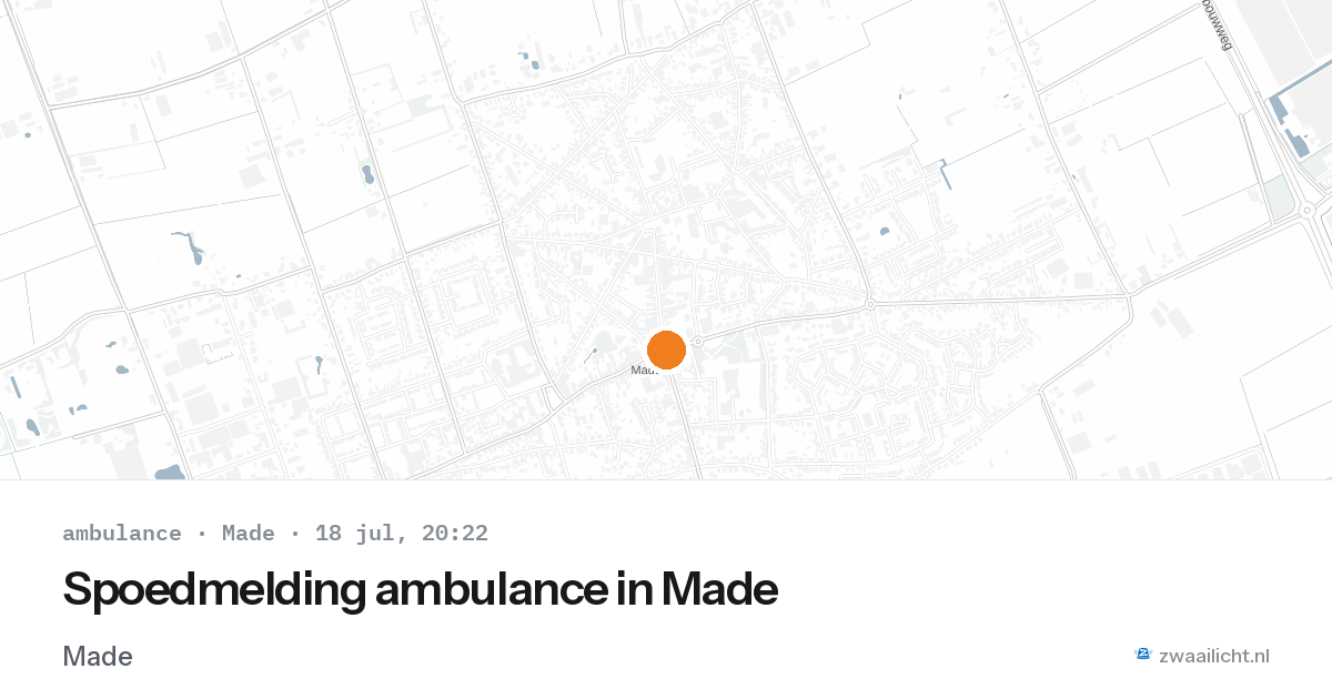 Spoedmelding ambulance in Made — 18 jul 2026