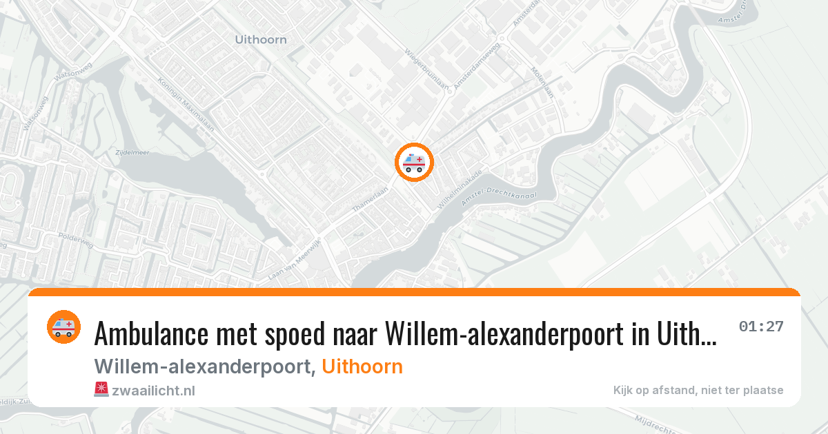 Ambulance met spoed naar Willem-alexanderpoort in Uithoorn — 5 aug 2026