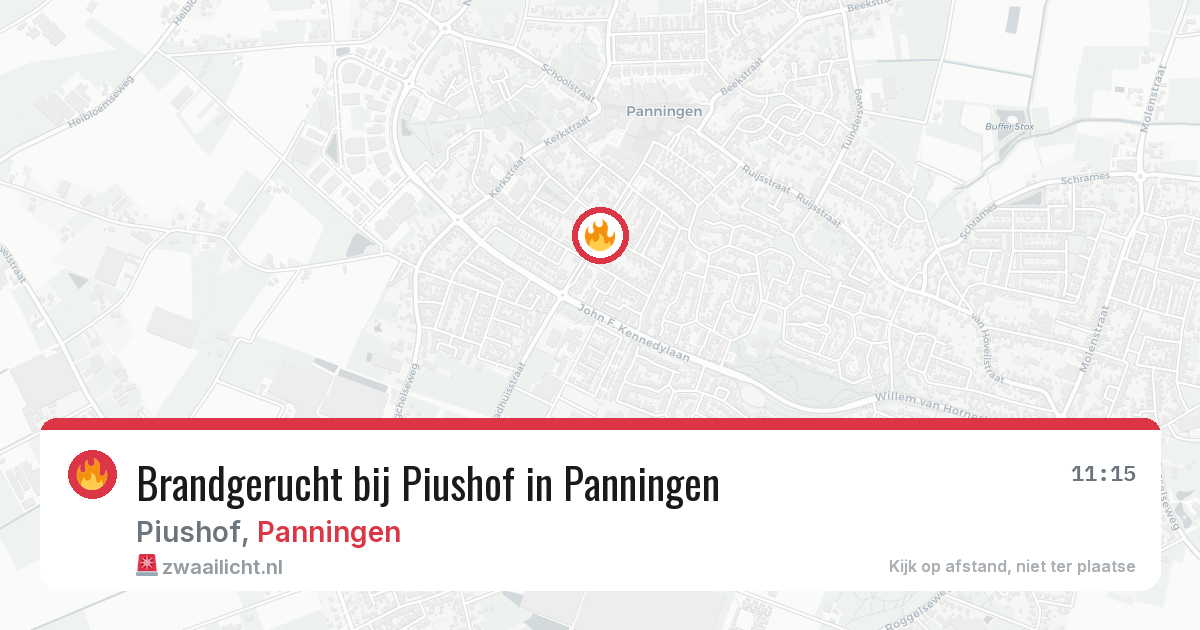 Brandgerucht bij Piushof in Panningen — 31 jul 2026