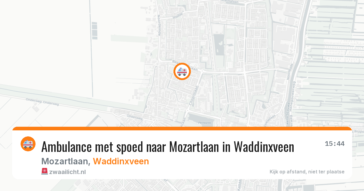 Ambulance met spoed naar Mozartlaan in Waddinxveen — 26 mei 2026