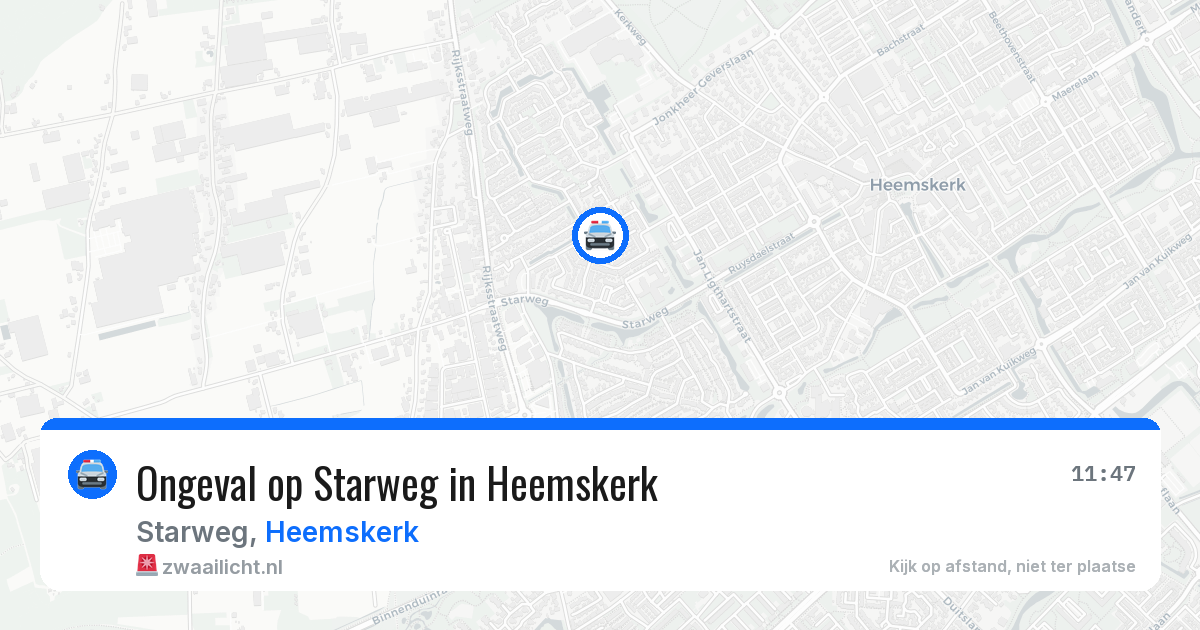 Ongeval op Starweg in Heemskerk — 11 aug 2026