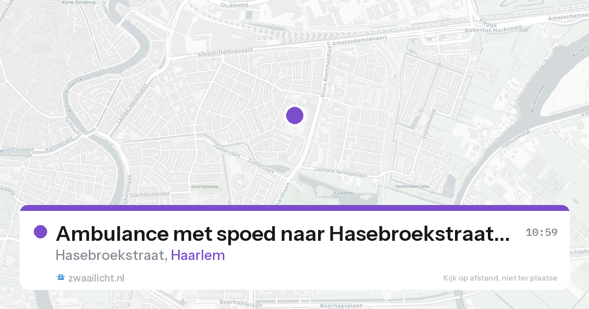 Ambulance met spoed naar Hasebroekstraat in Haarlem — 25 aug 2026