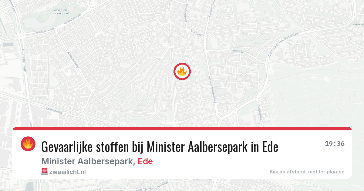 Gevaarlijke stoffen bij Minister Aalbersepark in Ede — 25 jun 2026