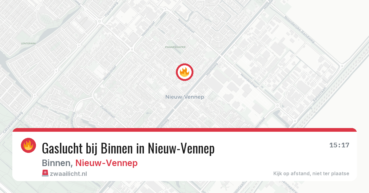 Gaslucht bij Binnen in Nieuw-Vennep — 23 mei 2026