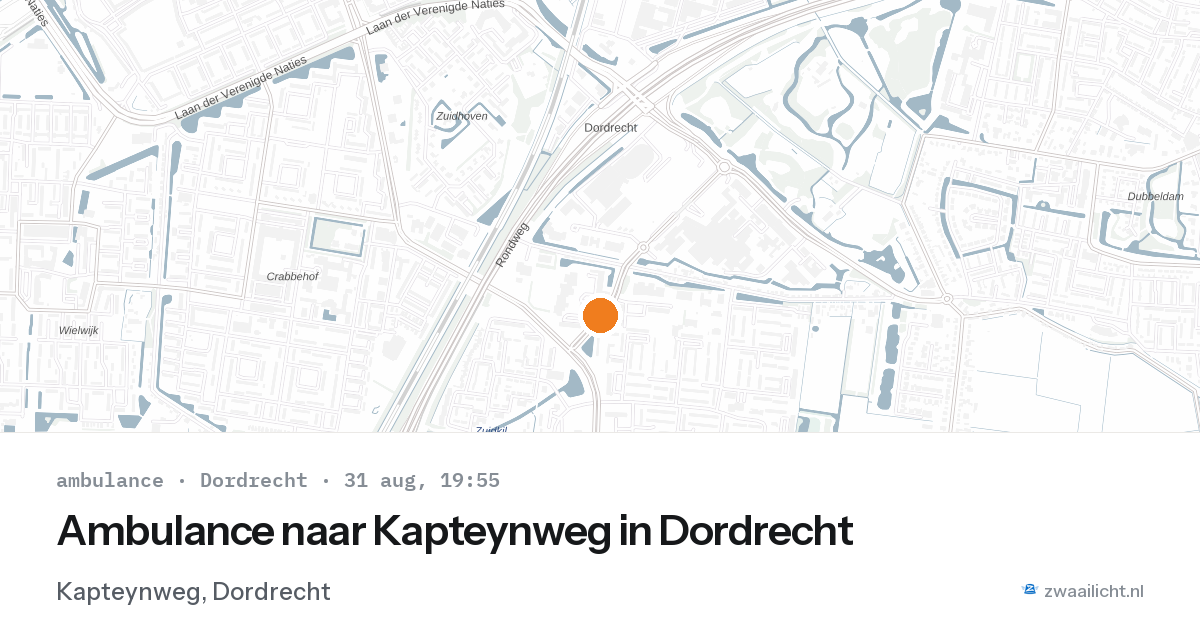 Ambulance naar Kapteynweg in Dordrecht — 31 aug 2026