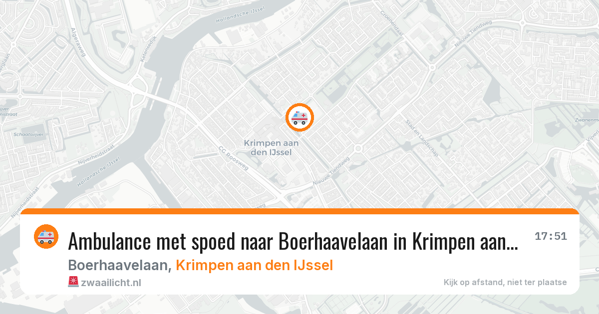Ambulance met spoed naar Boerhaavelaan in Krimpen aan den IJssel — 3 jun 2026