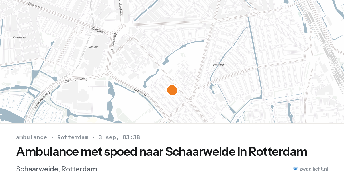 Ambulance met spoed naar Schaarweide in Rotterdam — 3 sep 2026
