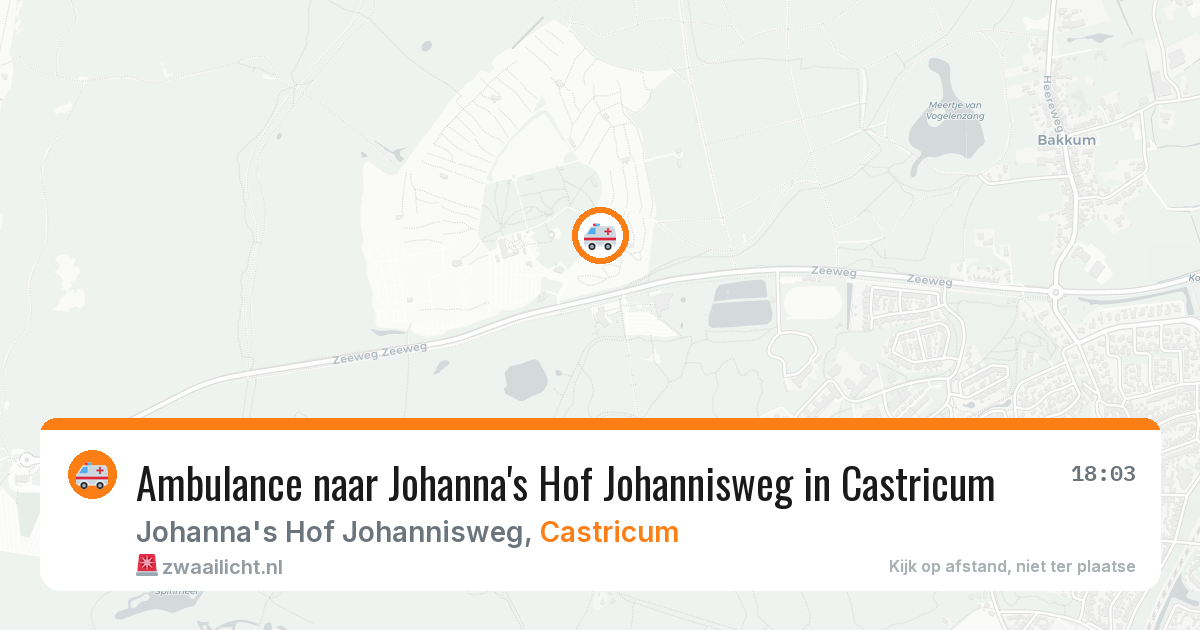 Ambulance naar Johanna's Hof Johannisweg in Castricum — 4 apr 2026