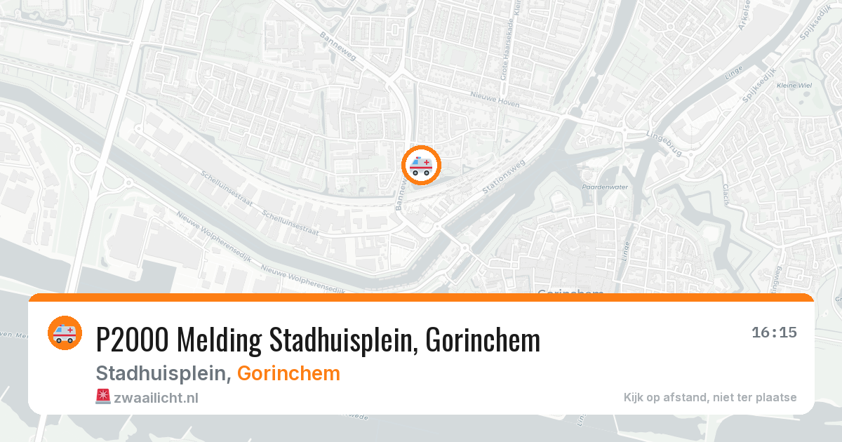 P2000 Melding Stadhuisplein, Gorinchem — 24 mrt 2026