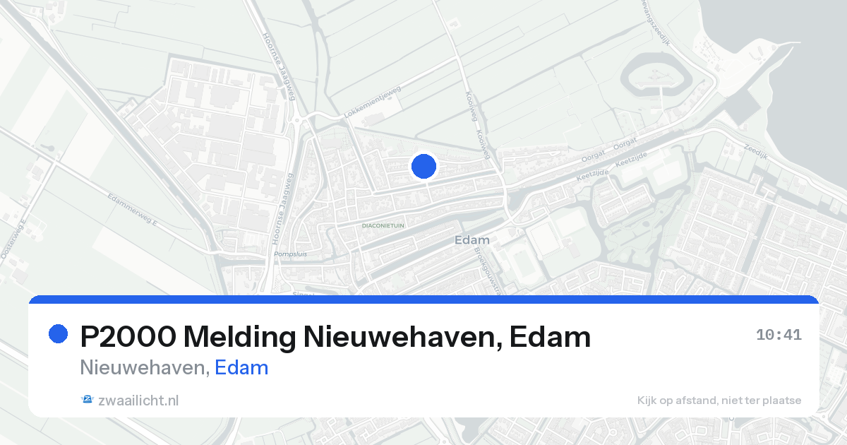 P2000 Melding Nieuwehaven, Edam — 15 aug 2026