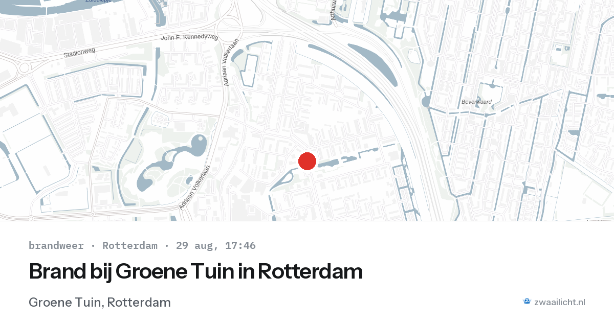 Brand bij Groene Tuin in Rotterdam — 29 aug 2026