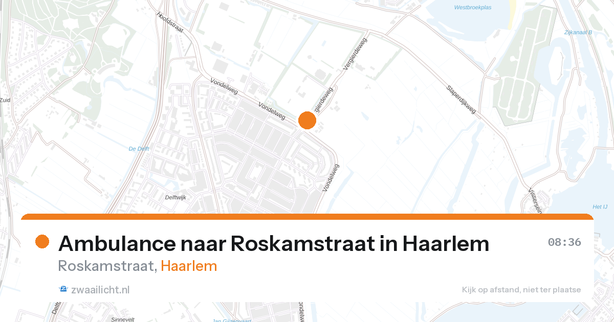Ambulance naar Roskamstraat in Haarlem — 27 aug 2026