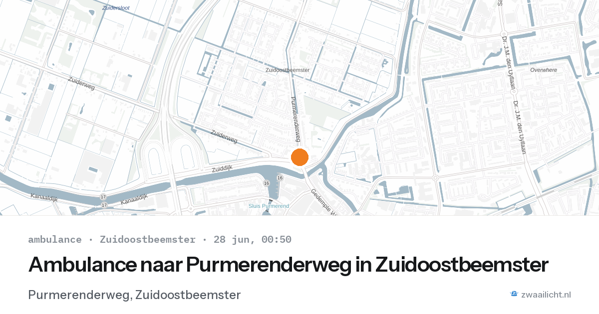 Ambulance naar Purmerenderweg in Zuidoostbeemster — 27 jun 2026