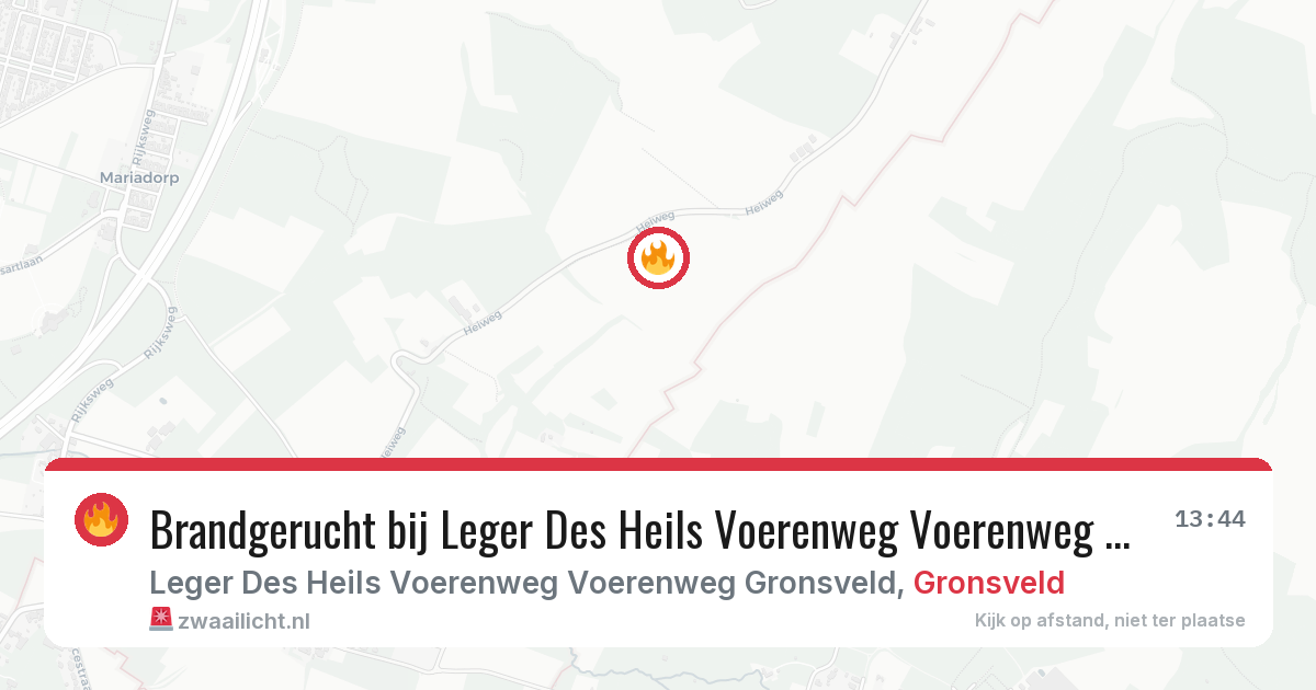 Brandgerucht bij Leger Des Heils Voerenweg Voerenweg Gronsveld in Gronsveld — 31 jul 2026