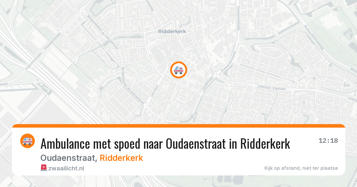 Ambulance met spoed naar Oudaenstraat in Ridderkerk — 8 feb 2026