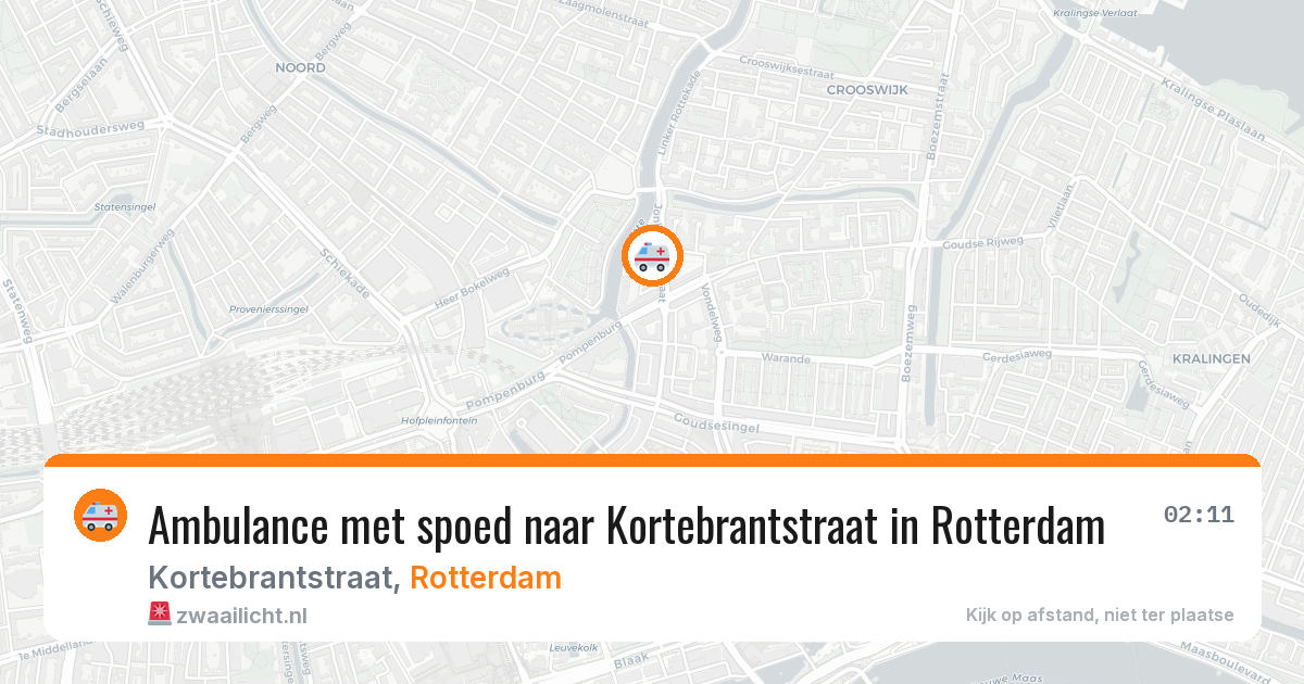 Ambulance met spoed naar Kortebrantstraat in Rotterdam — 22 mei 2026