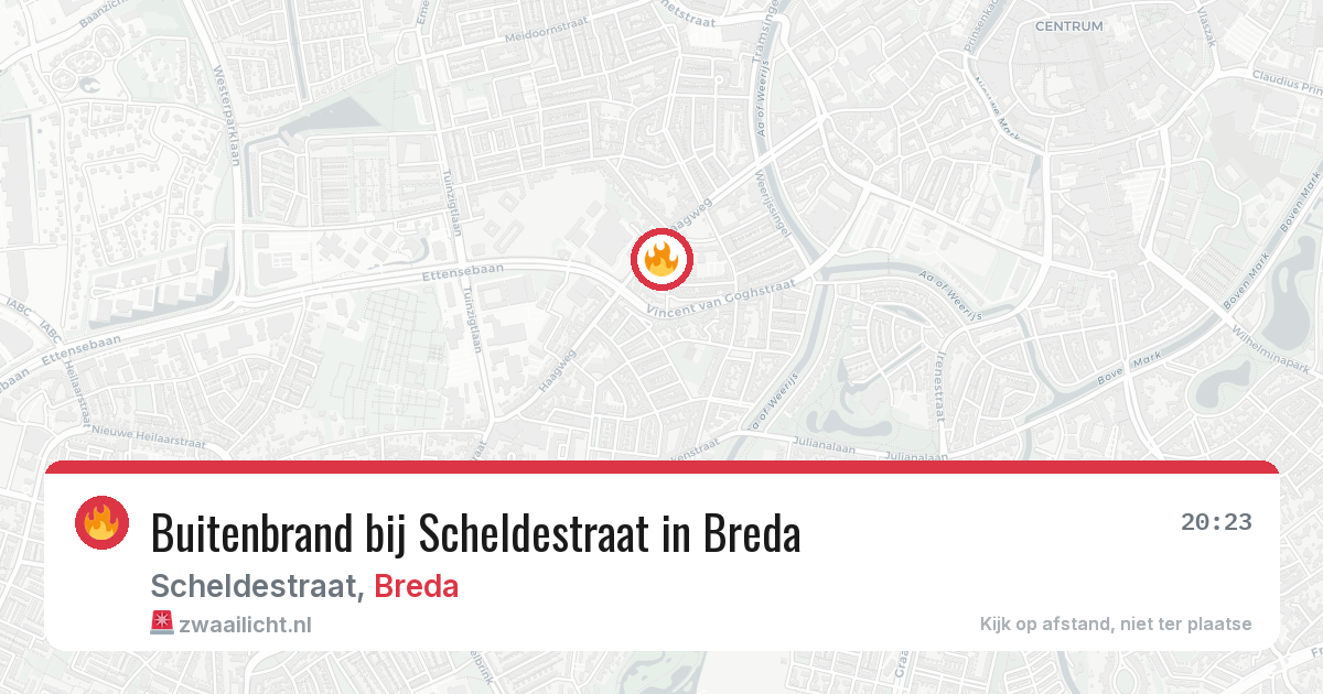 Buitenbrand bij Scheldestraat in Breda — 10 mrt 2026