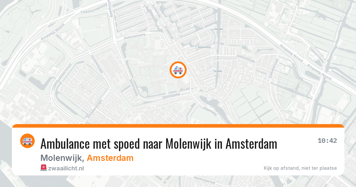 Ambulance met spoed naar Molenwijk in Amsterdam — 10 aug 2026