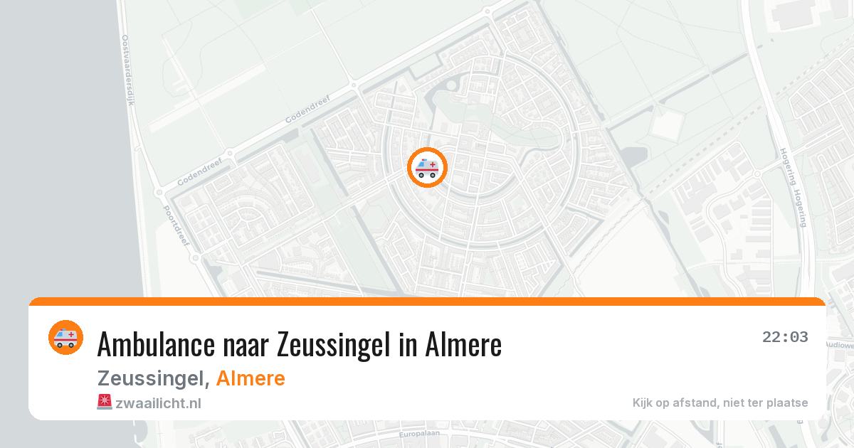 Ambulance naar Zeussingel in Almere — 29 jun 2026