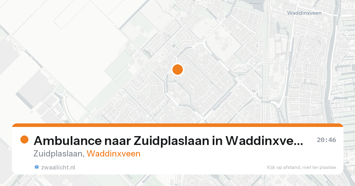 Ambulance naar Zuidplaslaan in Waddinxveen — 16 aug 2026