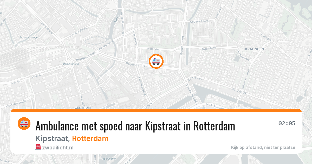 Ambulance met spoed naar Kipstraat in Rotterdam — 15 aug 2026