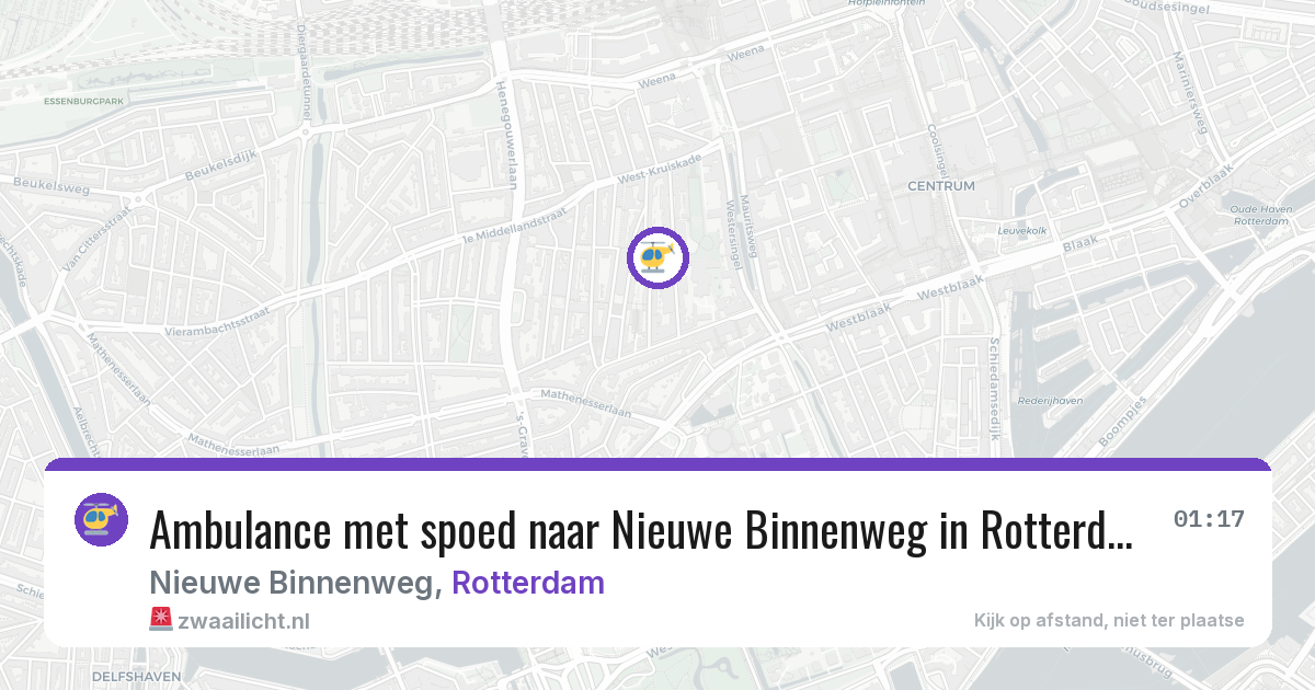 Ambulance met spoed naar Nieuwe Binnenweg in Rotterdam — 1 jul 2026