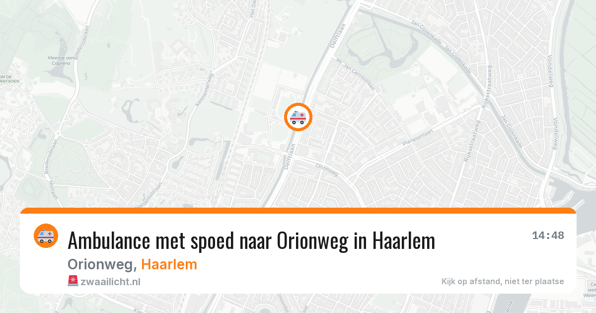 Ambulance met spoed naar Orionweg in Haarlem — 12 feb 2026