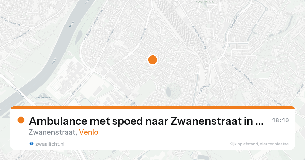 Ambulance met spoed naar Zwanenstraat in Venlo — 25 aug 2026