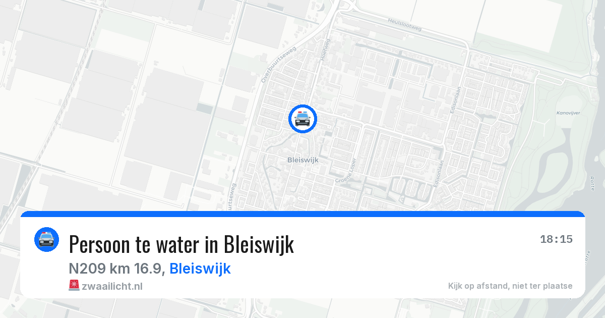 Persoon te water in Bleiswijk — 22 apr 2026