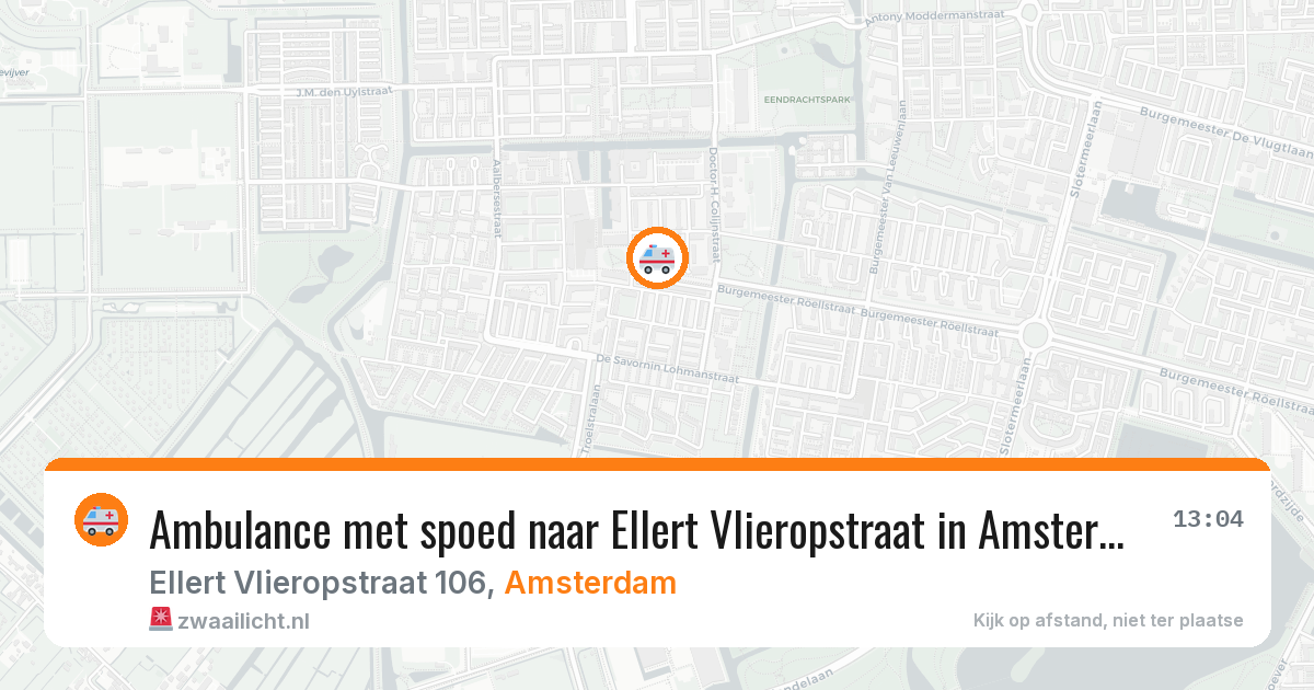 Ambulance met spoed naar Ellert Vlieropstraat in Amsterdam — 11 jun 2026