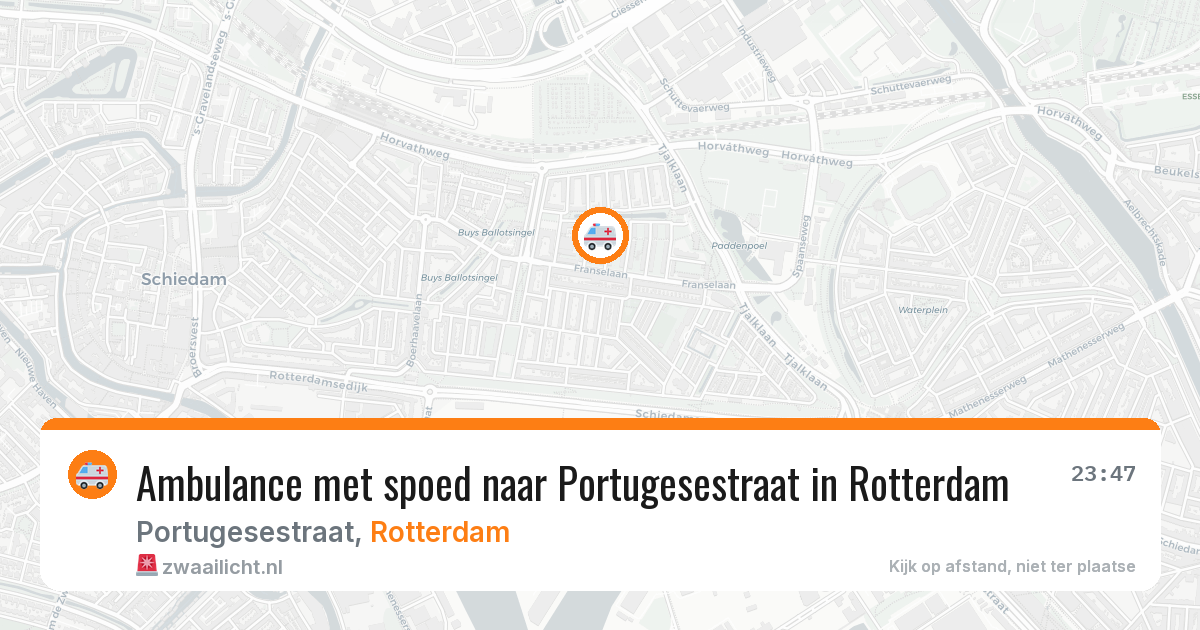 Ambulance met spoed naar Portugesestraat in Rotterdam — 13 jun 2026