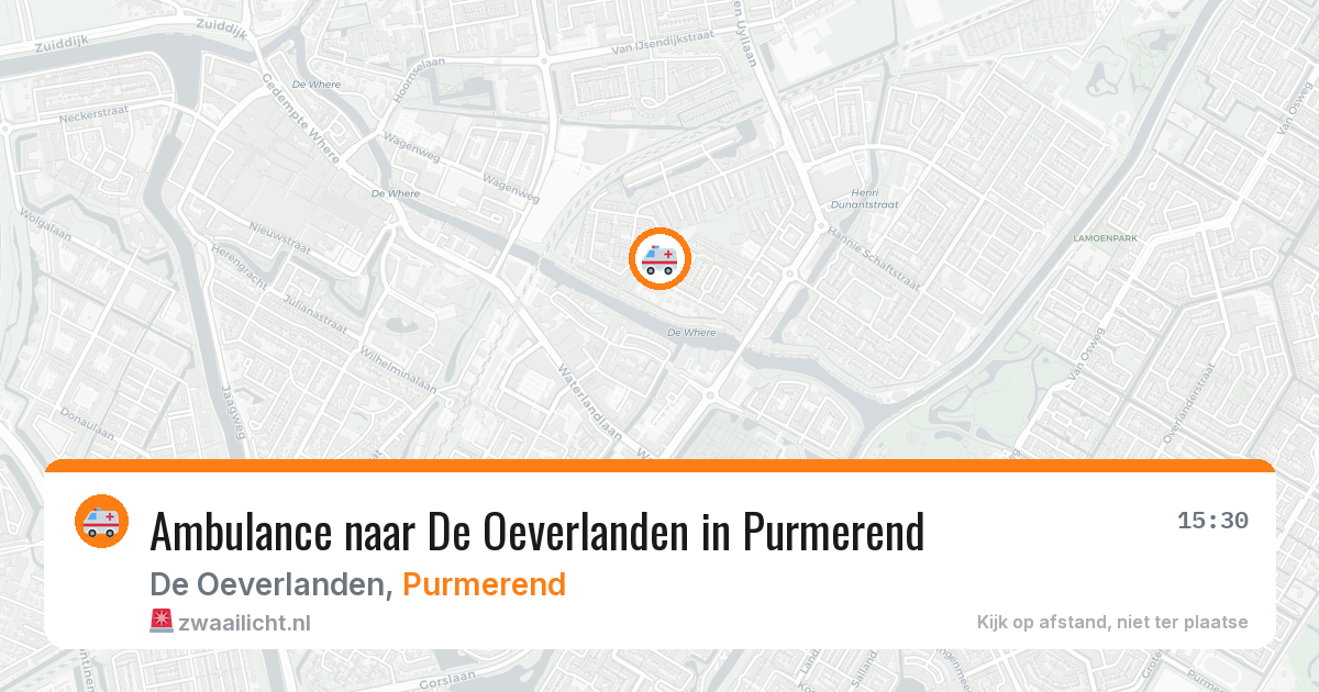 Ambulance naar De Oeverlanden in Purmerend — 26 mrt 2026