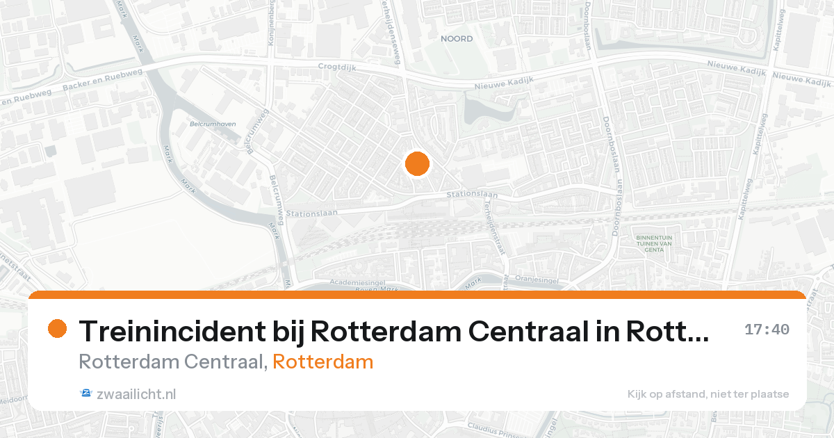 Treinincident bij Rotterdam Centraal in Rotterdam — 19 aug 2026