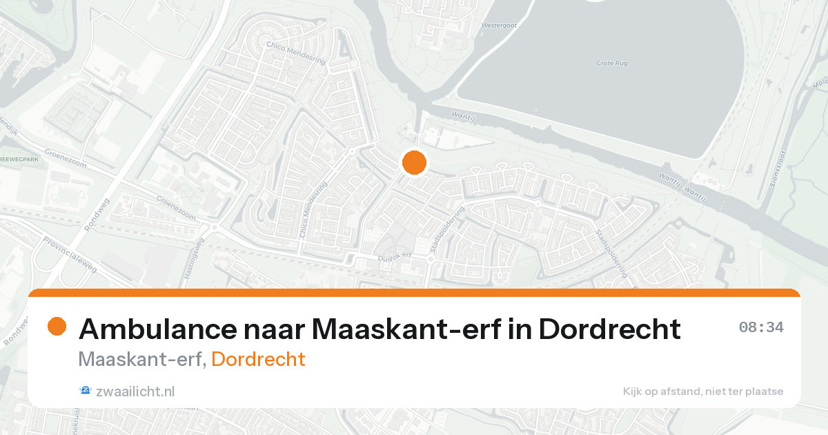 Ambulance naar Maaskant-erf in Dordrecht — 16 aug 2026