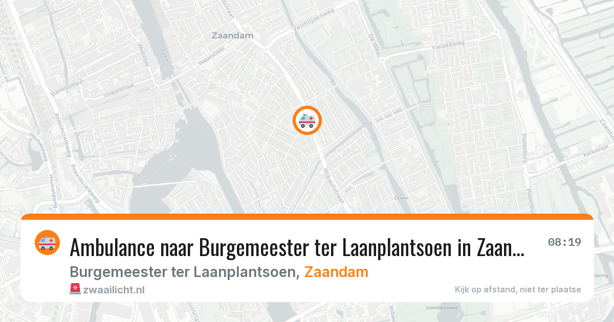 Ambulance naar Burgemeester ter Laanplantsoen in Zaandam — 6 aug 2026