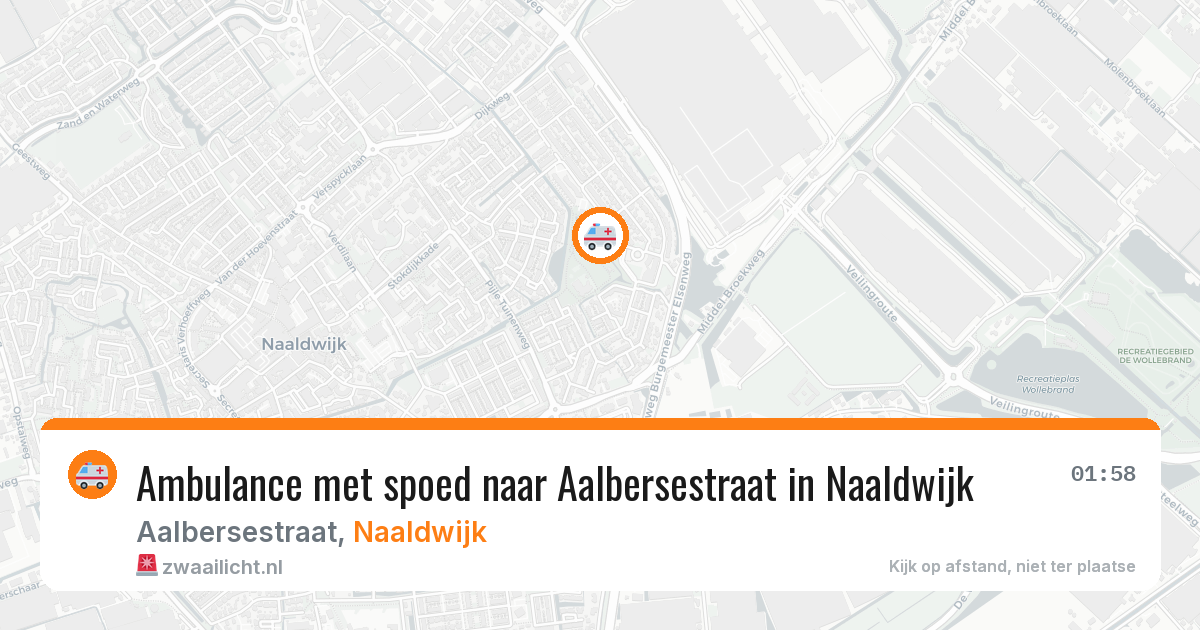 Ambulance met spoed naar Aalbersestraat in Naaldwijk — 25 jul 2026