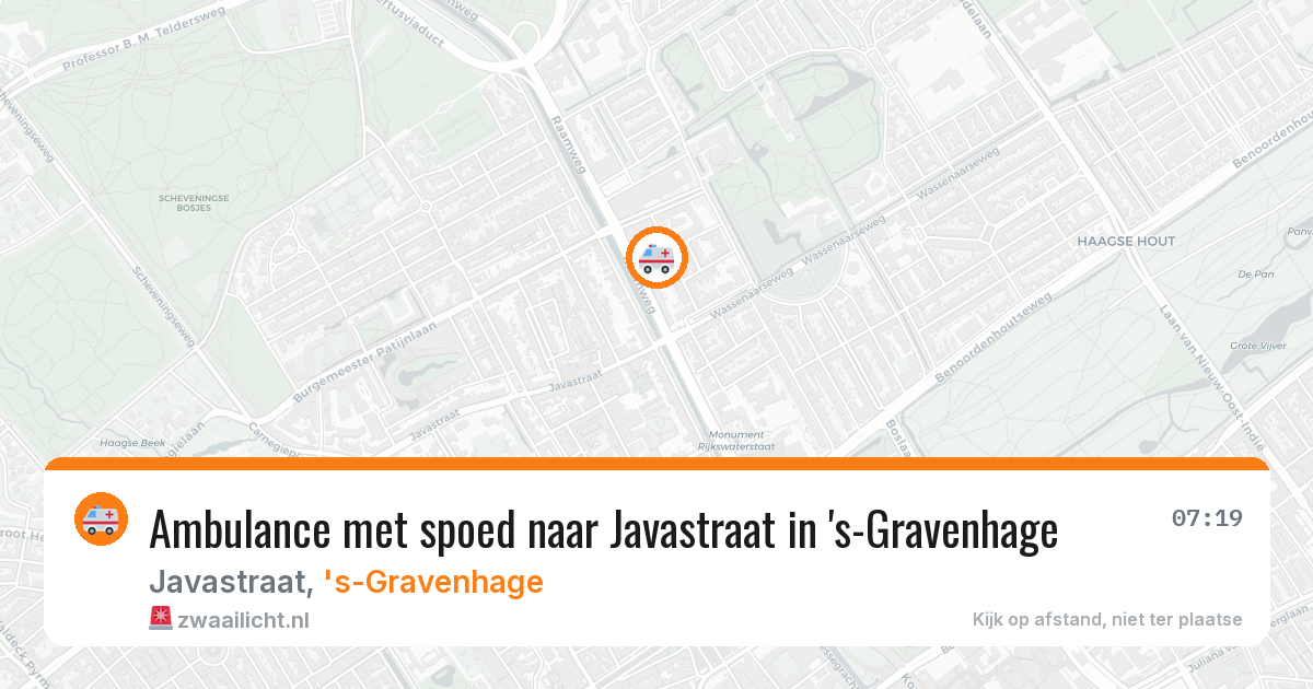 Ambulance met spoed naar Javastraat in 's-Gravenhage — 24 mei 2026