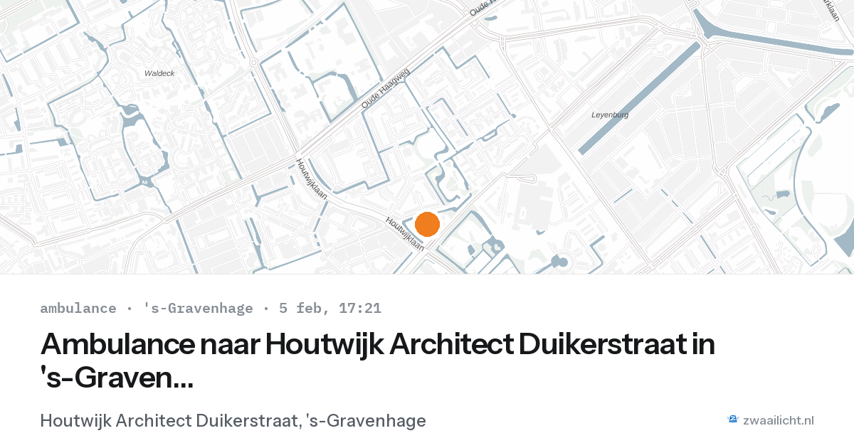Ambulance naar Houtwijk Architect Duikerstraat in 's-Gravenhage — 5 feb 2026